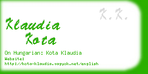 klaudia kota business card